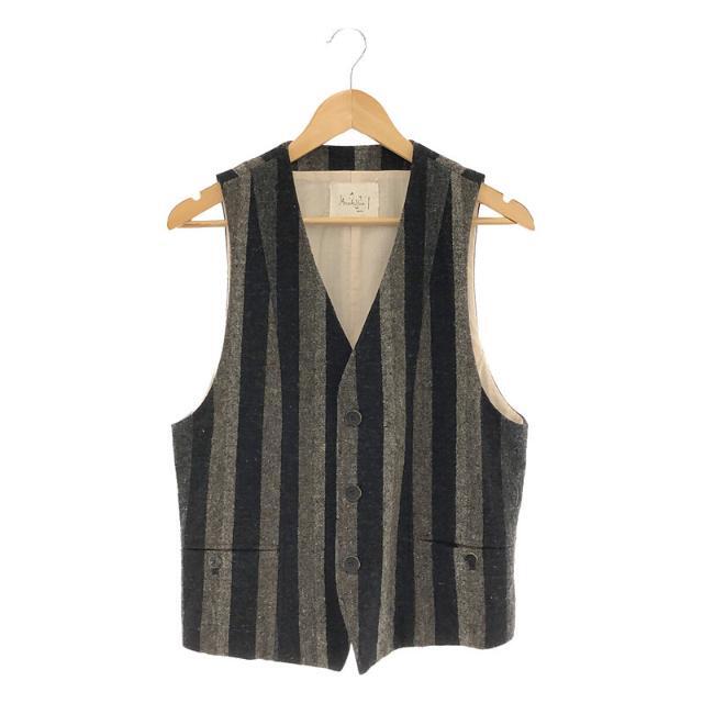 【新品】  Araki yuu / アラキユウ | 2018AW | British Wool Loop Holes Vest ジレ ベスト | 1 | ストライプ | メンズ