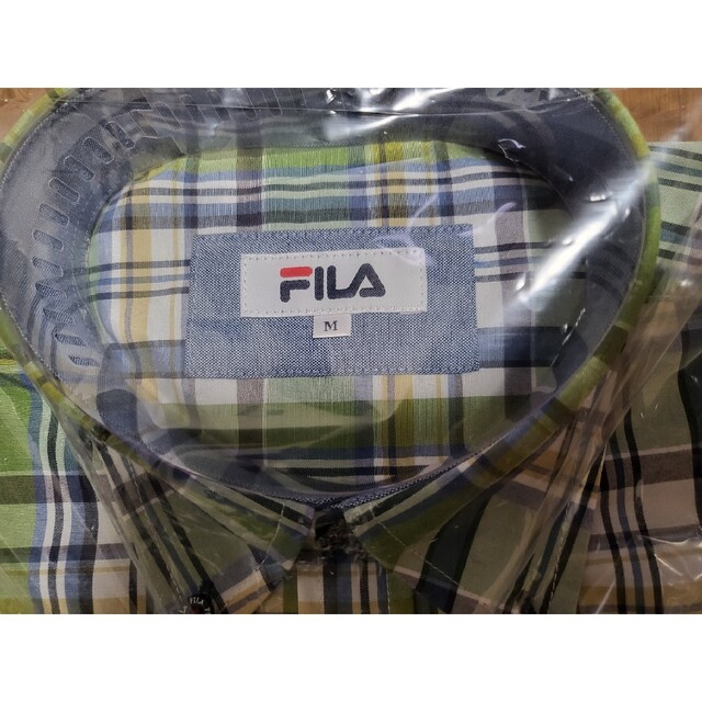 FILA(フィラ)の定価4290円‼️FILAボタンダウンシャツ/グリーン系チェック/M 未使用 メンズのトップス(シャツ)の商品写真