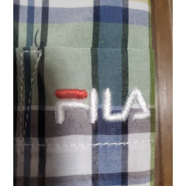 FILA(フィラ)の定価4290円‼️FILAボタンダウンシャツ/グリーン系チェック/M 未使用 メンズのトップス(シャツ)の商品写真