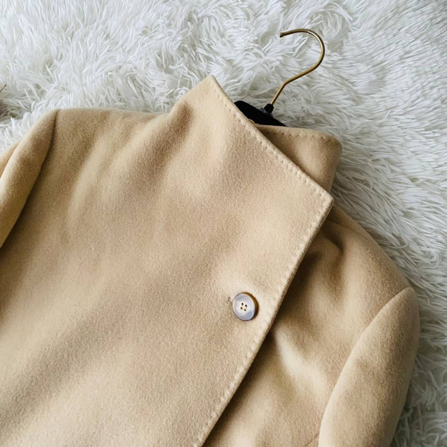 美品✨最高級白タグ　MAX MARA　カシミヤ混　38　ブラック　ロングコート