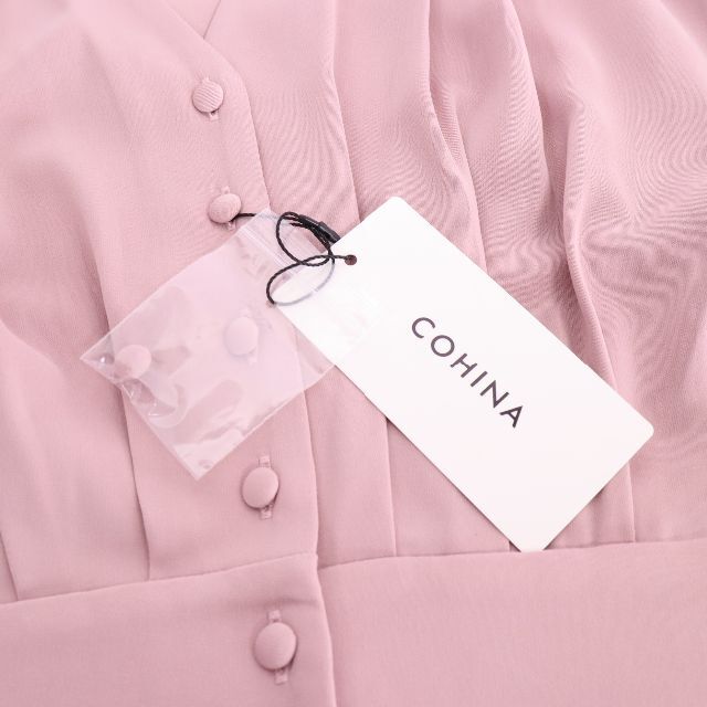 COHINA(コヒナ)のCOHINA　コヒナ　タックフレアワンピース　レディース　ピンク　未使用品 レディースのワンピース(ひざ丈ワンピース)の商品写真