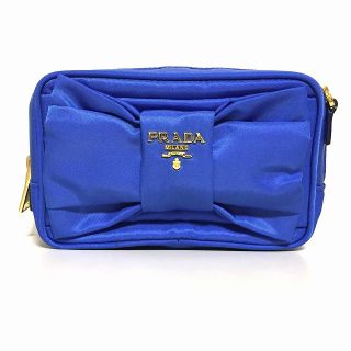 プラダ(PRADA)のプラダ ポーチ美品  - 1N1727 ブルー(ポーチ)