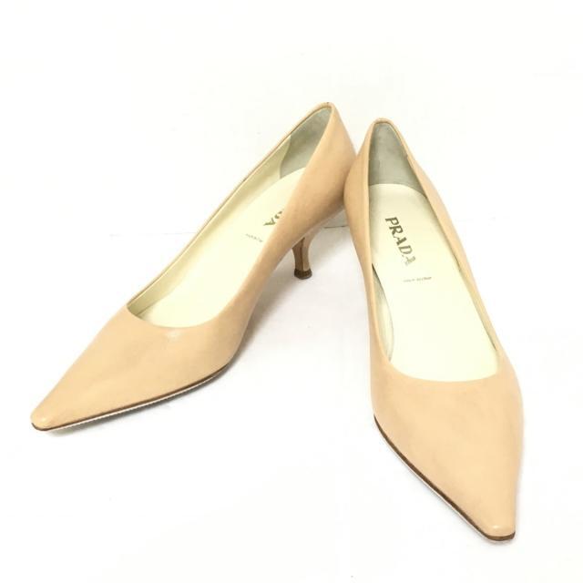 ブルー×レッド プラダ パンプス 38 レディース - ベージュ - 通販