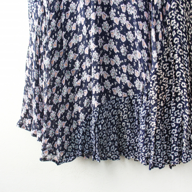 美品 2020SS ne Quittez pas ヌキテパ RAYON GGT FLOWER MIX SKIRT/ネイビー レーヨンフラワーミックススカート【2400013094313】 3