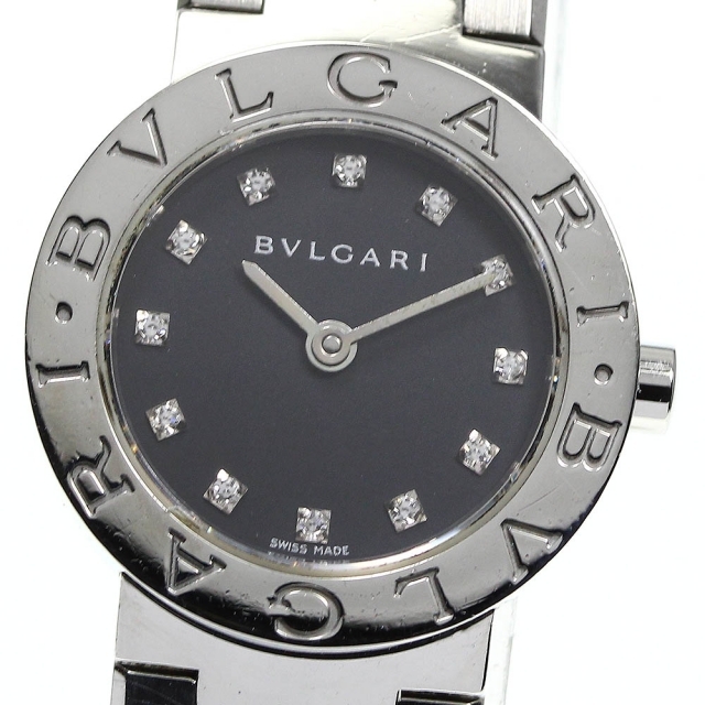 【BVLGARI】ブルガリ ブルガリブルガリ 12Pダイヤ BB23SS クォーツ レディース_704682