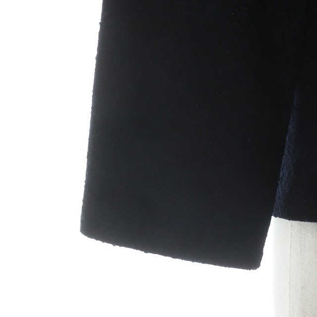 Demi-Luxe BEAMS(デミルクスビームス)のデミルクス ビームス ストレッチツイードプルオーバー ブラウス 長袖 M 紺 レディースのトップス(シャツ/ブラウス(長袖/七分))の商品写真
