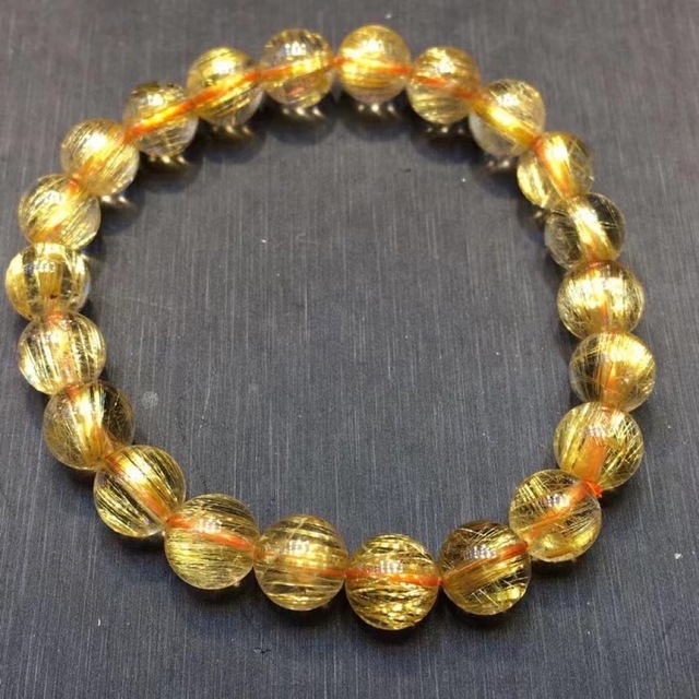 ⭐︎【天然】ゴールド ルチル クオーツ ブレスレット 8.5mm | www