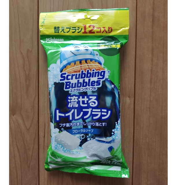 スクラビングバブル 流せるトイレブラシ フローラルソープ 替え12個 インテリア/住まい/日用品の日用品/生活雑貨/旅行(日用品/生活雑貨)の商品写真