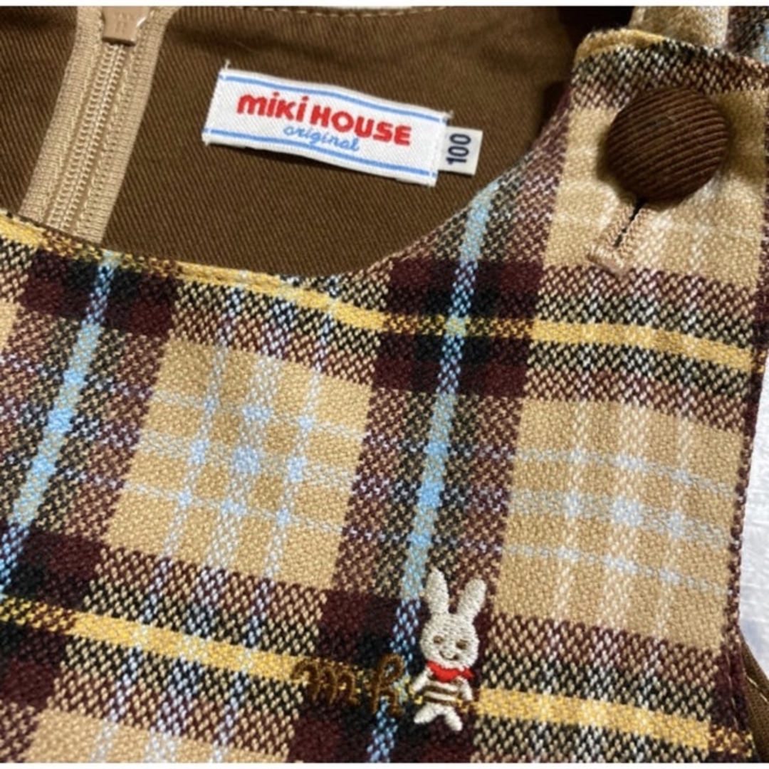 mikihouse(ミキハウス)の【美品】　mikihouse ワンピース 100 キッズ/ベビー/マタニティのキッズ服女の子用(90cm~)(ワンピース)の商品写真