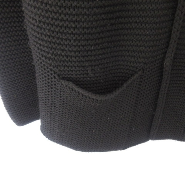 ARMANI COLLEZIONI(アルマーニ コレツィオーニ)のアルマーニ コレツィオーニ ニットジャケット 黒 ブラック 52 約XL メンズのジャケット/アウター(ブルゾン)の商品写真
