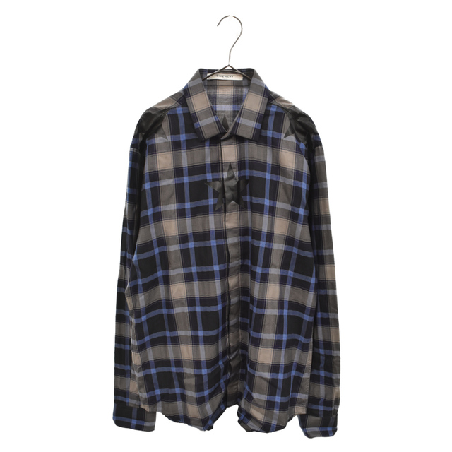 GIVENCHY ジバンシィ 16SS STAR CHECK SHIRT 16S 6024 368 スタープリントチェック長袖シャツ ブルー/ブラウン