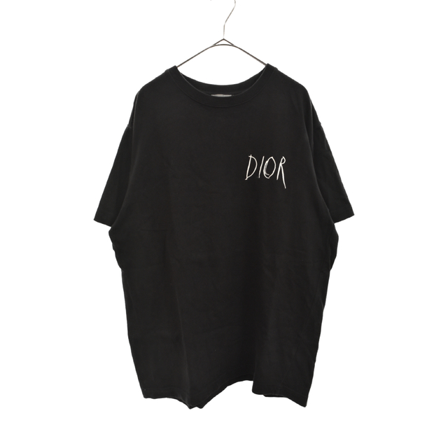 DIOR ディオール 19AW レイモンドペティボン Embroidery Logo Tee Patch 刺繍ロゴ半袖Tシャツ カットソー ブラック M 943J602E0554