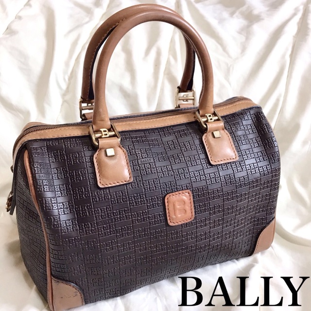 BALLY バリー モノグラム ミニボストンバッグ トラベルバッグ レザー