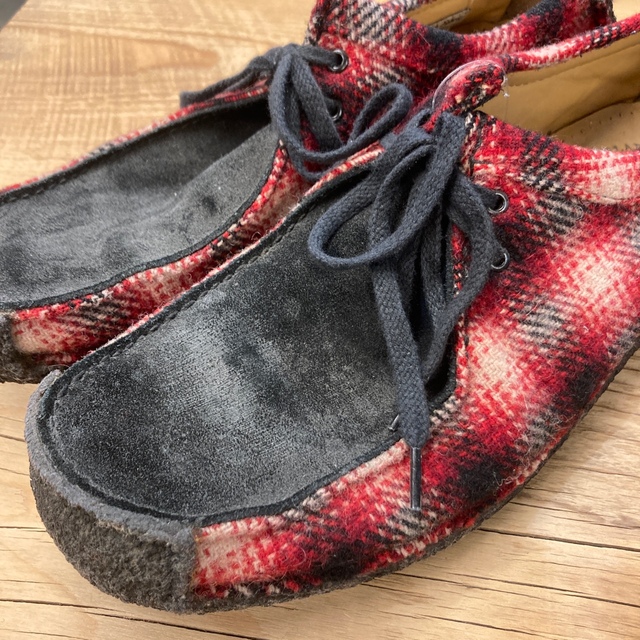 Clarks クラークス ワラビ 赤コンビ ウールリッチコラボ UK8(26cm