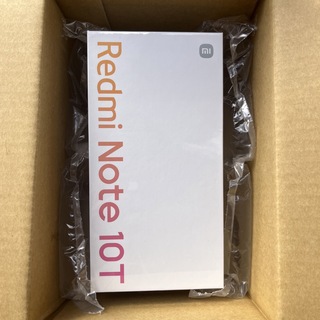 アンドロイド(ANDROID)の【新品未開封】Redmi Note 10T ブラック　シュリンク付き(スマートフォン本体)