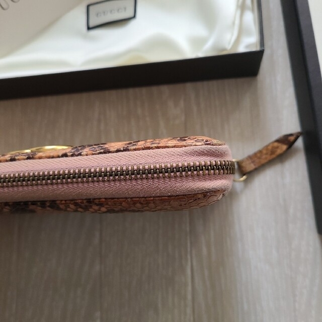 GUCCI 長財布 パイソン 本革 ピンク GG グッチ