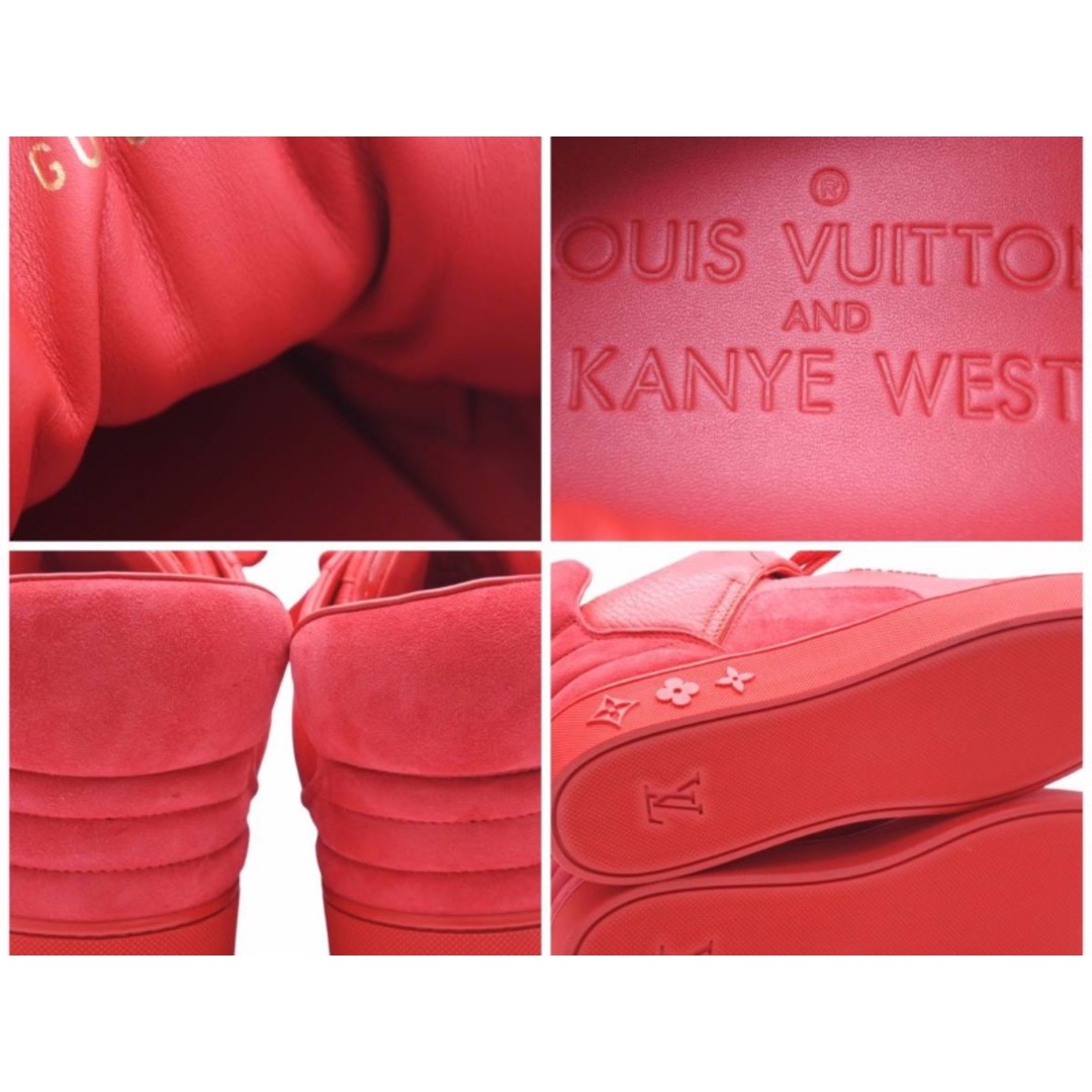 LOUIS VUITTON(ルイヴィトン)の未使用 最小サイズ LOUIS VUITTON × KANYE WEST ルイヴィトン × カニエウエストドンズ スニーカー 靴 レッド サイズ5 24.5 中古 44576 メンズの靴/シューズ(スニーカー)の商品写真