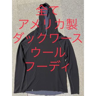 アイスブレーカー(icebreaker)のダックワース アメリカ製 ウール 長袖 フード パーカー Tシャツ インナー(登山用品)