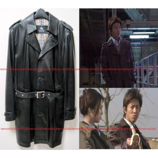 バーバリーブラックレーベル(BURBERRY BLACK LABEL)の極美品 キムタク着 バーバリー ブラックレーベル希少ラムレザー トレンチコートM(トレンチコート)