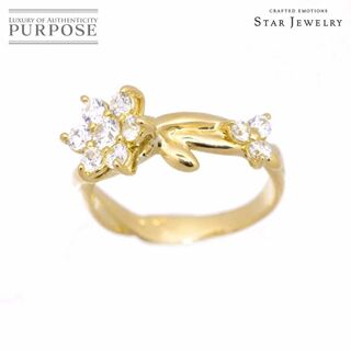 STAR JEWELRY - スタージュエリー Star Jewelry 2号 ピンキー リング ダイヤ フラワー K18 YG イエローゴールド 750 指輪 VLP 90156006