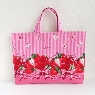 レッスンバッグ イチゴ ハンドメイド(バッグ/レッスンバッグ)