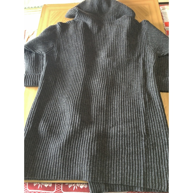 Calvin Klein(カルバンクライン)の196）【Calvin Klein】ニットダッフルコートMダークグレー（中古） レディースのジャケット/アウター(ダッフルコート)の商品写真