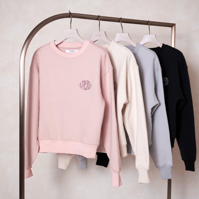 Her lip to - HLT CAFE sweat 限定スウェット pink