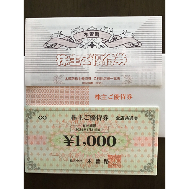 16枚17，600円相当分/木曽路株主優待券の+inforsante.fr