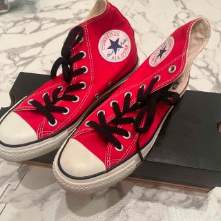 コンバース(CONVERSE)の【美品】❤️ 23.5cm CONVERSEコンバース ハイカット 赤(スニーカー)