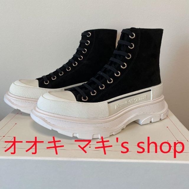 人気デザイナー 新品 Alexander McQueen Tread Slick ブーツ 41