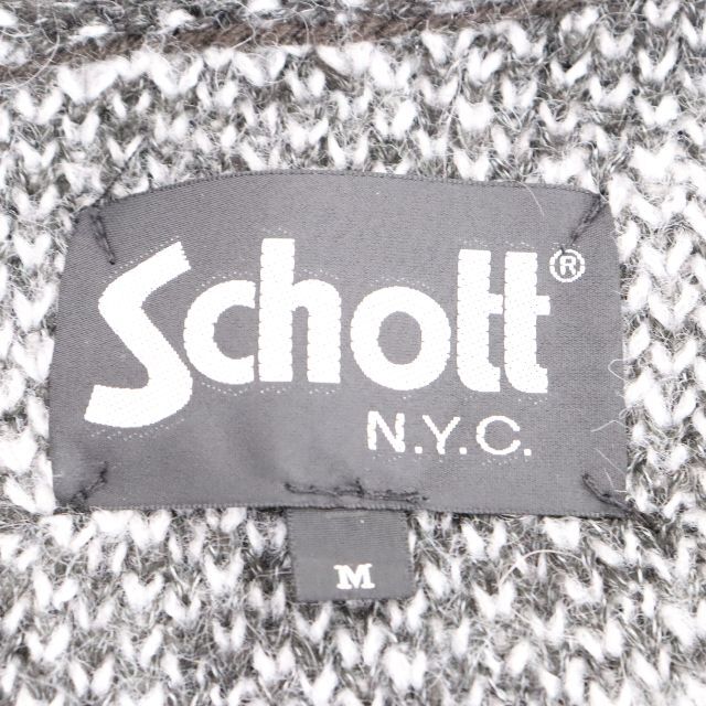 schott(ショット)のSchott ショット　カーディガン　メンズ　白・黒　USED メンズのトップス(カーディガン)の商品写真