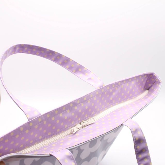 L27. 北欧花柄グレー/紫ドット ▥レッスンバッグ 手提げバッグ 鞄