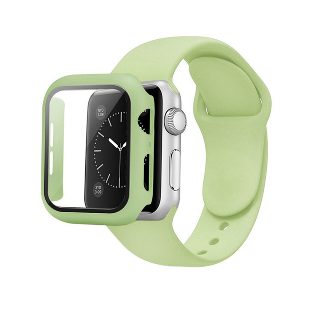 Apple Watch(アップルウォッチ)のSALE★グリーン アップルウォッチ Applewatch バンド カバー メンズの時計(ラバーベルト)の商品写真