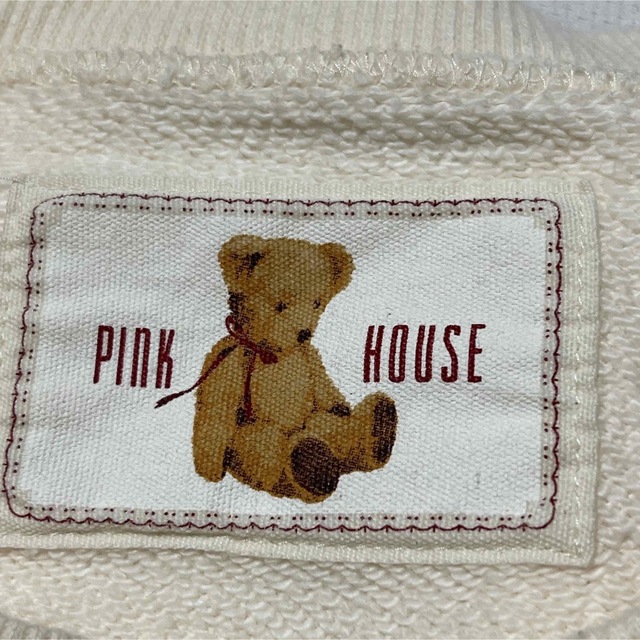 PINK HOUSE(ピンクハウス)のピンクハウス　テディベア　プリント　アイボリー　トレーナー レディースのトップス(トレーナー/スウェット)の商品写真