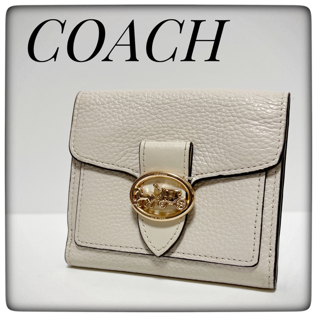 COACH - かわいいカラー！COACHコーチ 財布 二つ折り財布 ミニウォレット アイボリーの通販 by fubuki's shop