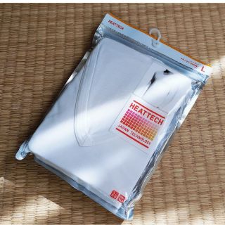 ユニクロ(UNIQLO)のUNIQLO ヒートテック VネックT(九分袖) MENS L 白(アンダーシャツ/防寒インナー)