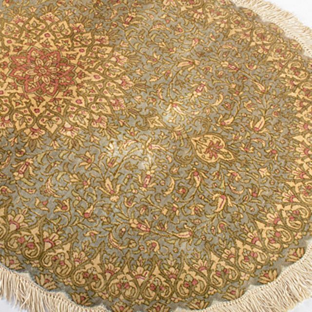 イラン製　ペルシャ絨毯　段通　絹100％　58×90cm　G　R5236B エンタメ/ホビーの美術品/アンティーク(その他)の商品写真