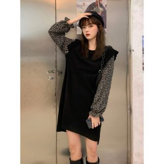 ザラ(ZARA)のHoneyspot チュニックドレス コントラスト ツーインワン フリルトリム(ミニワンピース)