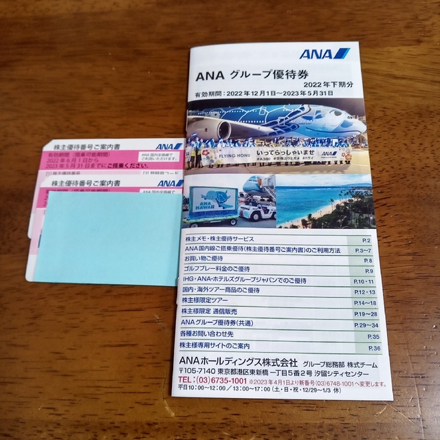 ANA(全日本空輸)(エーエヌエー(ゼンニッポンクウユ))のANA 全日空 株主優待券 2枚 冊子付き チケットの優待券/割引券(その他)の商品写真