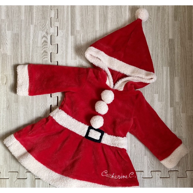クリスマス　コスチューム　サンタ　ワンピース 80 キッズ/ベビー/マタニティのベビー服(~85cm)(ワンピース)の商品写真
