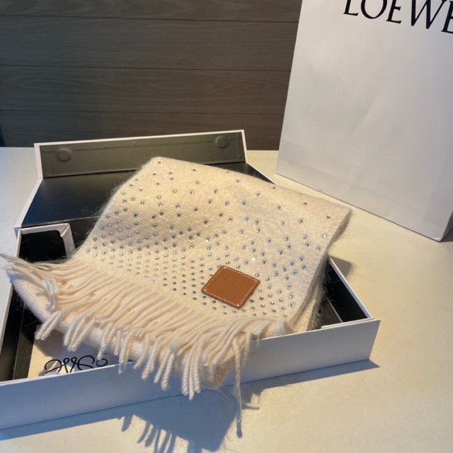 在庫有即出荷 ロエベ LOEWE マフラー シークイン ウール モヘア