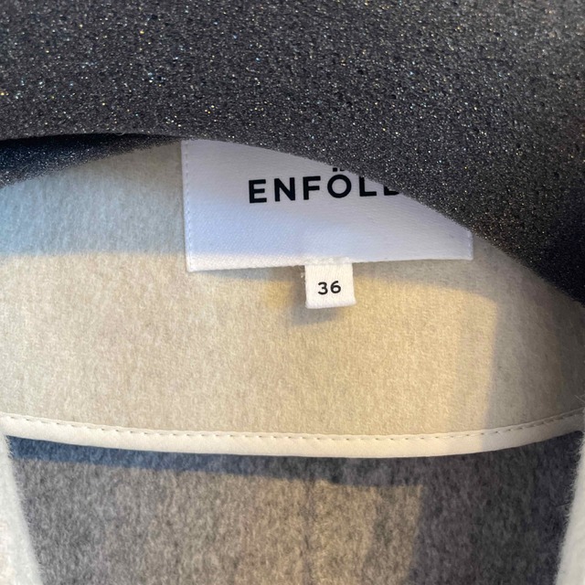 ENFOLD(エンフォルド)のENFOLDエンフォルド　コート　アイボリーグレー　36 レディースのジャケット/アウター(ノーカラージャケット)の商品写真