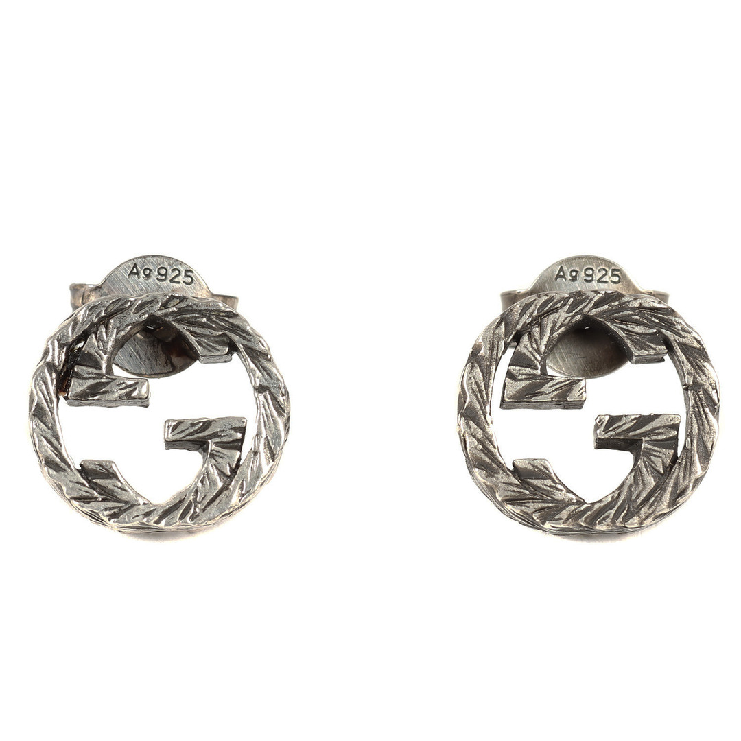 GUCCI グッチ インターロッキング G シルバー ピアス Ag925 イヤリング アクセサリー ジュエリー シルバー イタリア製 ブランド  【メンズ】【中古】【美品】 | フリマアプリ ラクマ