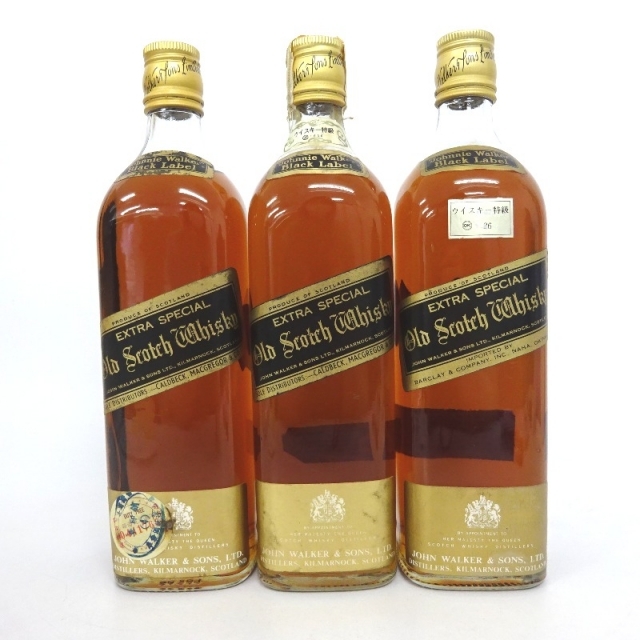 未開封★Johnny Walker【ジョニーウォーカー】 ブラックラベル 金キャップ 3本セット 760ml 箱なし