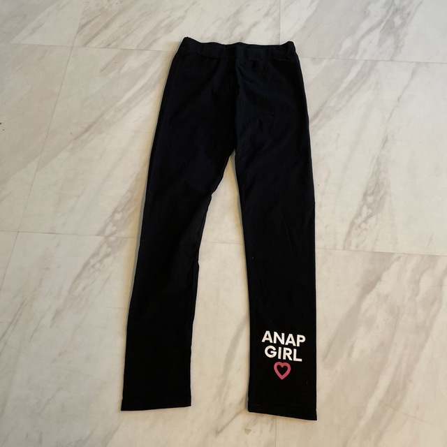 ANAP(アナップ)のANAPブラックレギンス＊XS 140＊ キッズ/ベビー/マタニティのキッズ服女の子用(90cm~)(パンツ/スパッツ)の商品写真