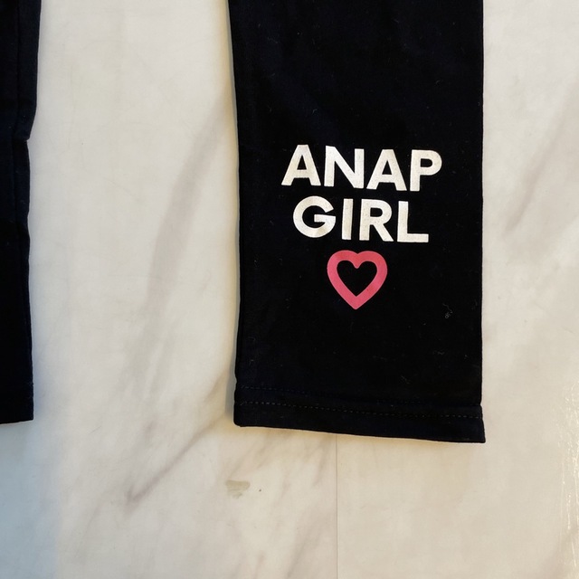 ANAP(アナップ)のANAPブラックレギンス＊XS 140＊ キッズ/ベビー/マタニティのキッズ服女の子用(90cm~)(パンツ/スパッツ)の商品写真