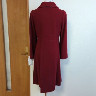 (未使用品タグ付き)エムズグレイシー38 カタログ掲載ステッチコート M'S GRACYアンゴラロングコート グレー 丸襟 グラデーション