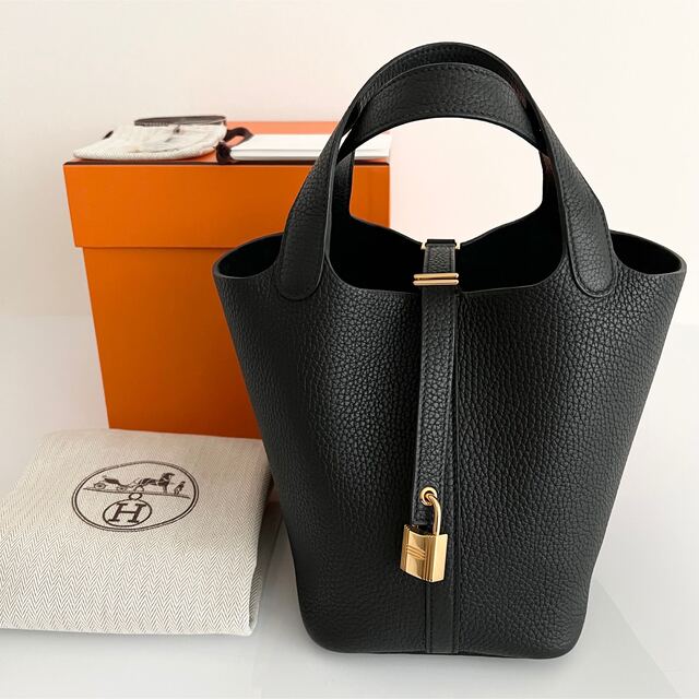 HERMES - 美品 エルメス ピコタン ロック PM 黒 ゴールド金具 Y HERMES - 美品 エルメス ピコタン ロック PM 黒 ゴールド金具 Y