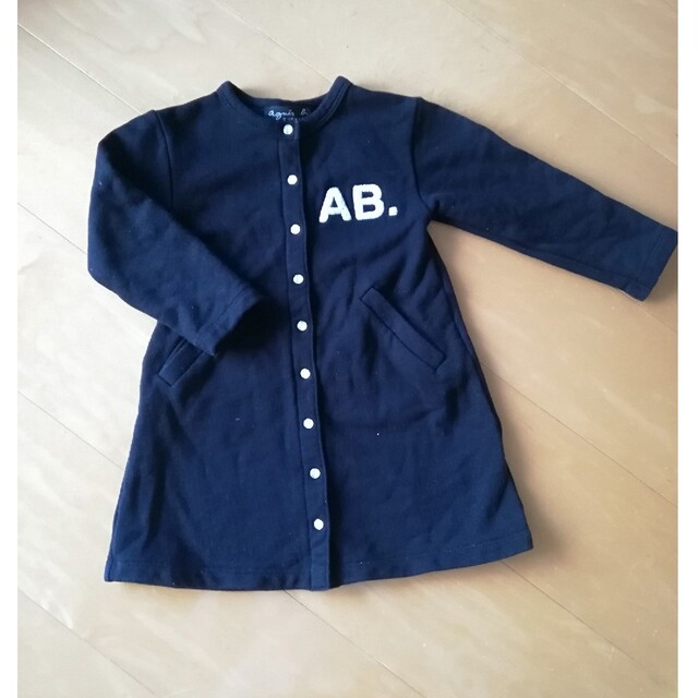 agnes b.(アニエスベー)の美品 アニエス　ベー　ロゴ ワンピース　カーディガン 4ans キッズ/ベビー/マタニティのキッズ服女の子用(90cm~)(ワンピース)の商品写真