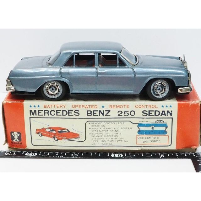 旧バンダイ【 フォード マスタング青】ブリキ自動車 tin toy car 箱付